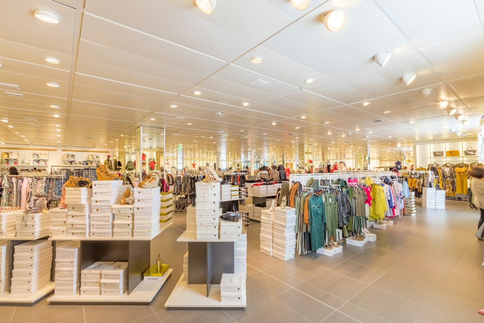 Bright retail store floor with tidy displays